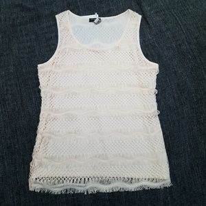 ANGELA PLUS CREAM LACE TOP NWT